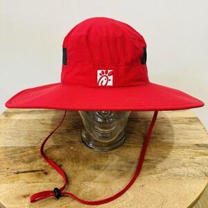 Chick Fil A Bucket Hat Team Member Red Sun Boonie One Size OOBE Beach